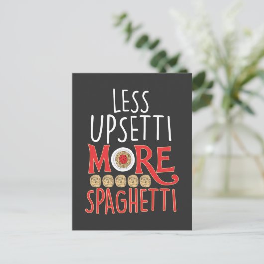 Italiaanse pastei nodle lover upsetti more spaghet briefkaart (Staand voorkant)