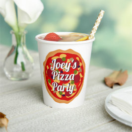 Italiaanse pepperoni pizza aangepast Birthday part Papieren Bekers