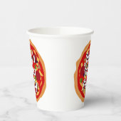 Italiaanse pepperoni pizza aangepast Birthday part Papieren Bekers (Links)