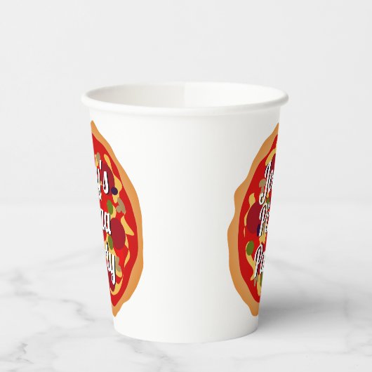 Italiaanse pepperoni pizza aangepast Birthday part Papieren Bekers (Links)