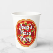 Italiaanse pepperoni pizza aangepast Birthday part Papieren Bekers (Voorkant)