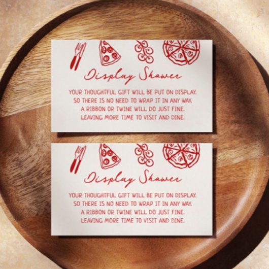 Italiaanse Pizza Baby Shower Display Shower Informatiekaartje