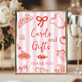 Italiaanse Pizza Baby Shower Kaarten en Cadeaus Poster