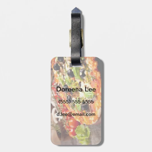 Italiaanse pizza bagagelabel (Achterkant verticaal)