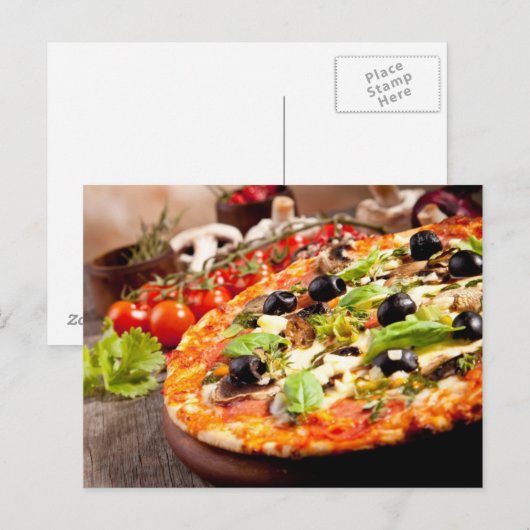 Italiaanse pizza briefkaart (Voorkant / Achterkant)