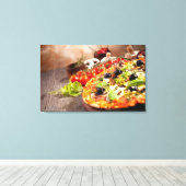 Italiaanse pizza canvas afdruk (Insitu (Houten vloer))
