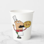 Italiaanse Pizza Chef Papieren Bekers (Voorkant)