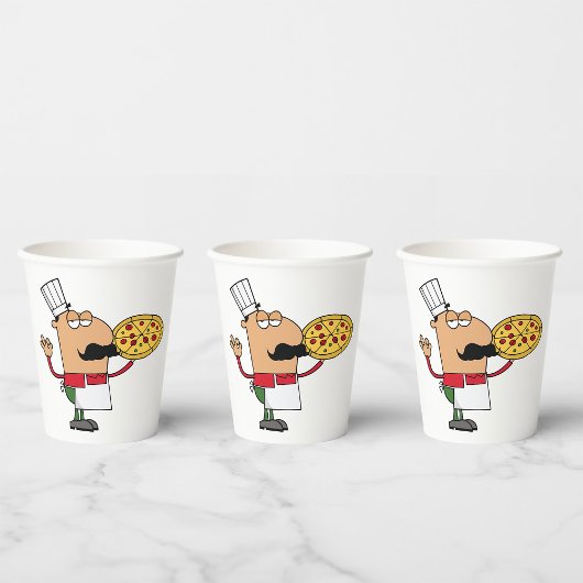Italiaanse Pizza Chef Papieren Bekers