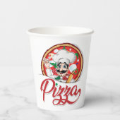 Italiaanse Pizza Chef Papieren Bekers (Achterkant)