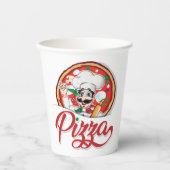 Italiaanse Pizza Chef Papieren Bekers (Voorkant)