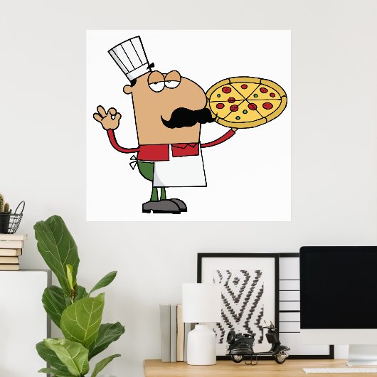 Italiaanse Pizza Chef Poster (Thuiskantoor)