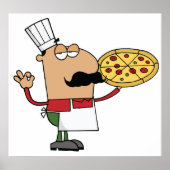 Italiaanse Pizza Chef Poster (Voorkant)
