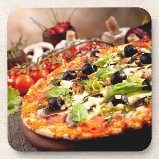 Italiaanse pizza drankjes onderzetter (Voorkant)