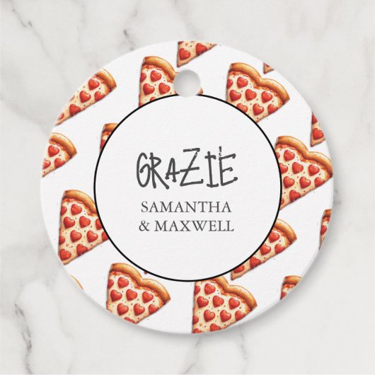 Italiaanse Pizza Engagement Party Bedankjes Labels (Voorkant)