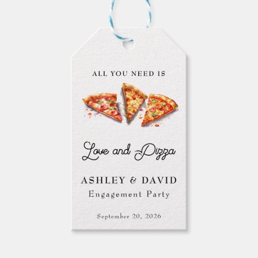 Italiaanse pizza | Engagement Party Favor Cadeaulabel (Voorkant)