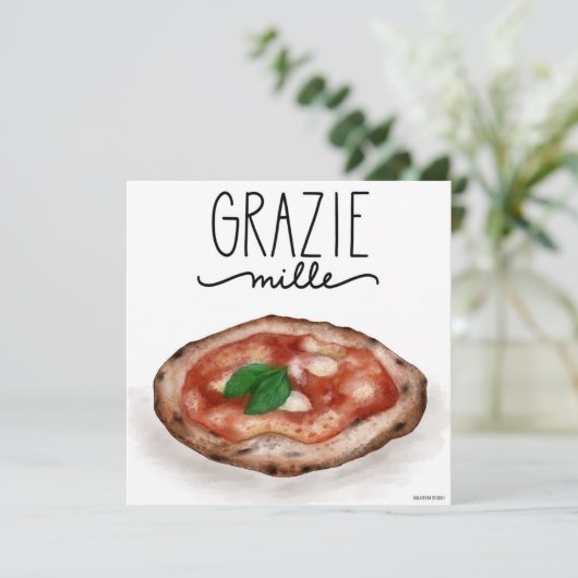 Italiaanse Pizza Grazie Mille Hartelijk dank (Staand voorkant)