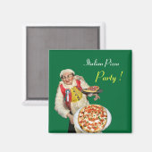 ITALIAANSE PIZZA, groen Magneet (Voorkant / Achterkant)