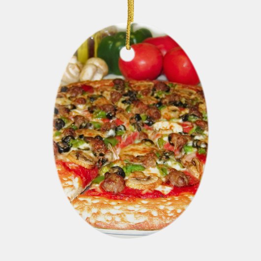 Italiaanse Pizza Keramisch Ornament (Voorkant)