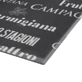 Italiaanse Pizza Namen Grijs Monogrammed Snijplank (Hoek)