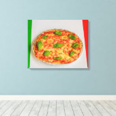 Italiaanse pizza op canvasprint canvas afdruk (Insitu (Houten vloer))