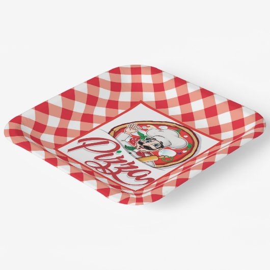 Italiaanse Pizza Papieren Bordje (Gebogen)