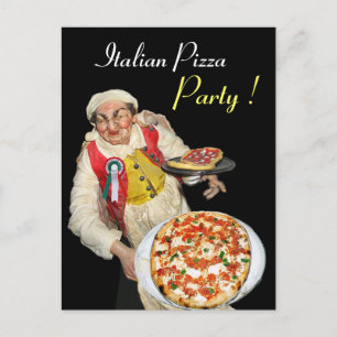 ITALIAANSE PIZZA PARTIJ Black Recipe Briefkaart