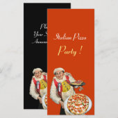 ITALIAANSE PIZZA PARTIJ,PIZERIA,oranje,zwart (Voorkant / Achterkant)