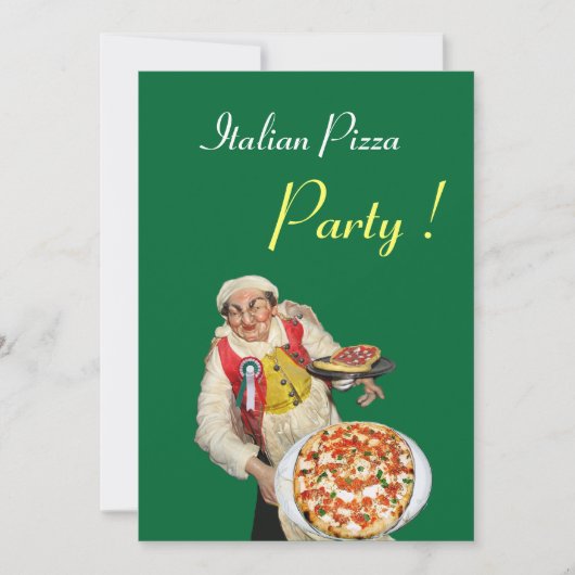 ITALIAANSE PIZZA PARTIJ, RESTAURANT groen zwart Kaart (Voorkant)