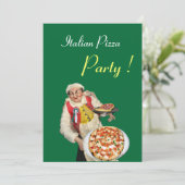 ITALIAANSE PIZZA PARTIJ, RESTAURANT groen zwart Kaart (Staand voorkant)