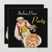 ITALIAANSE PIZZA PARTIJ, RESTAURANT rood zwart Kaart (Voorkant / Achterkant)