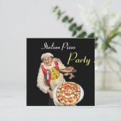 ITALIAANSE PIZZA PARTIJ, RESTAURANT rood zwart Kaart (Staand voorkant)