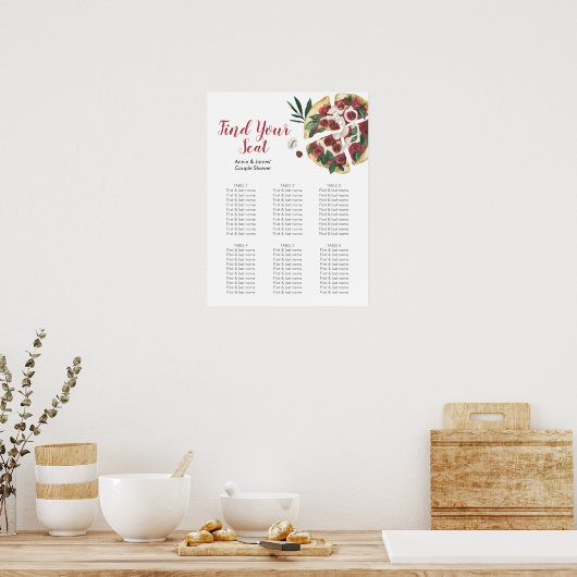 Italiaanse Pizza Party Seattle Chart Poster (Keuken)