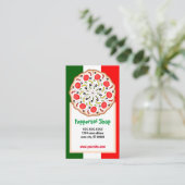 Italiaanse pizza Pepperoni-winkel of restaurant Visitekaartje (Staand voorkant)