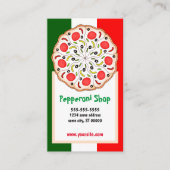 Italiaanse pizza Pepperoni-winkel of restaurant Visitekaartje (Voorkant)
