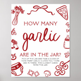 Italiaanse Pizza Raad Hoeveel Knoflook Baby Shower Poster