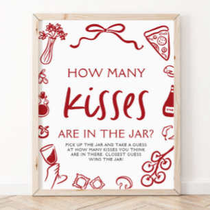 Italiaanse Pizza Raad Hoeveel Kusjes Bruidsfeest Poster