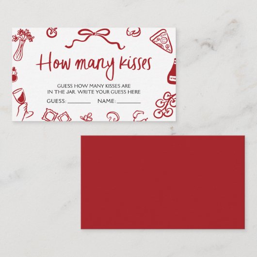 Italiaanse Pizza Raad Hoeveel Kussen Game Ticket Informatiekaartje (Voorkant / Achterkant)