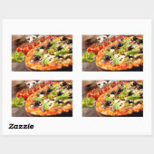 Italiaanse pizza rechthoekige sticker (Vel)
