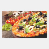 Italiaanse pizza rechthoekige sticker (Voorkant)
