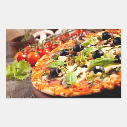 Italiaanse pizza rechthoekige sticker (Voorkant)