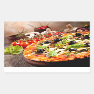 Italiaanse pizza rechthoekige sticker