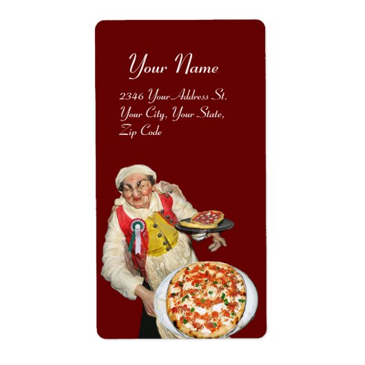 ITALIAANSE PIZZA rood groen wit Etiket (Voorkant)