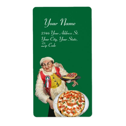 ITALIAANSE PIZZA rood groen wit Etiket (Voorkant)