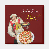 ITALIAANSE PIZZA, rood Magneet (Voorkant)