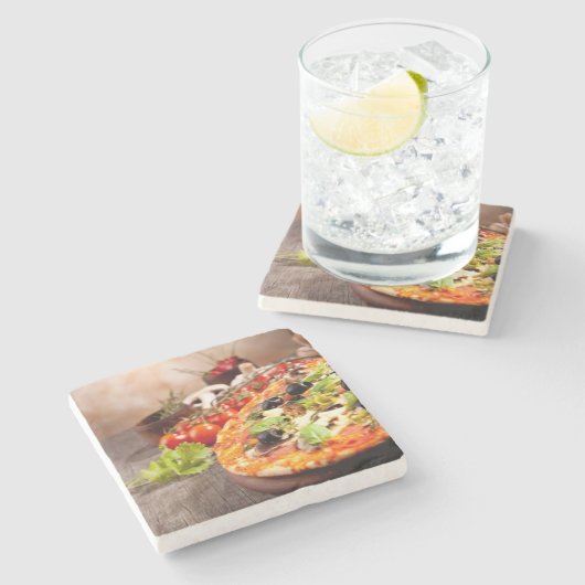 Italiaanse pizza stenen onderzetter (Zijkant)