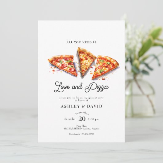 Italiaanse pizza | VRIJGEZELLENFEEST WATERVERF Kaart (Staand voorkant)