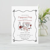 Italiaanse Pizza & Wijn Handgeschreven Moderne Tro Kaart (Staand voorkant)