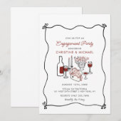 Italiaanse Pizza & Wijn Handgeschreven Moderne Tro Kaart (Voorkant / Achterkant)