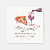 Italiaanse pizza | Wijn Trouwfeest Servet (Voorkant)