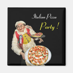 ITALIAANSE PIZZA, zwart Magneet